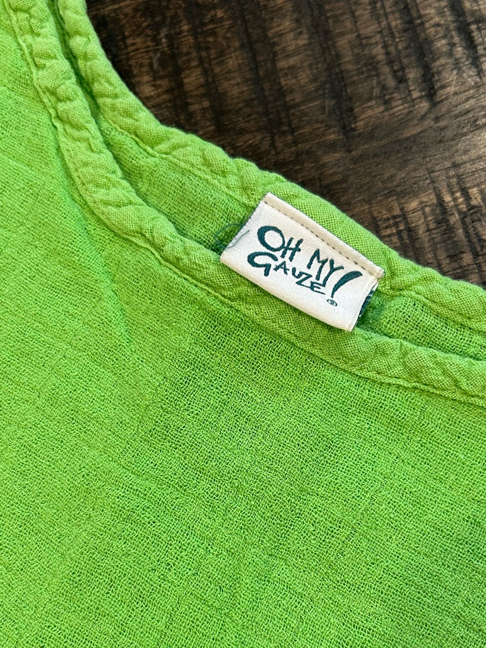 Oh My Gauze Lime Green Top Coverup Shirt